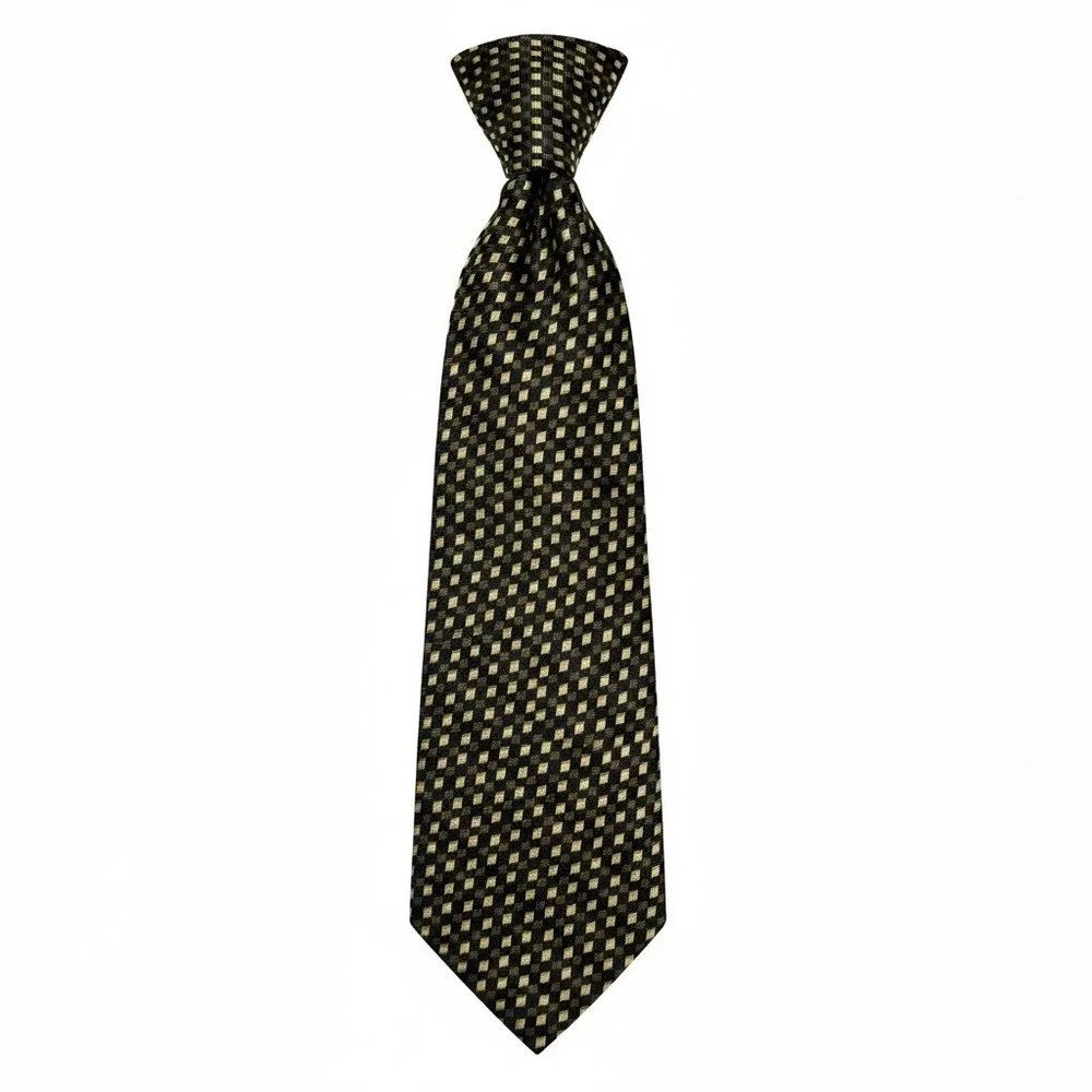 Vintage Luigi Valentino Handmade Silk Tie Geometric Grid Pattern 4